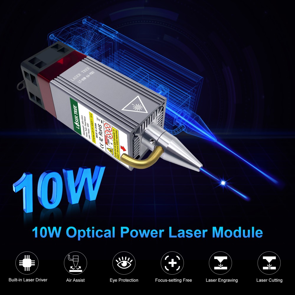 Diode Laser Module - 20W 455nm Blue Diode Laser Module