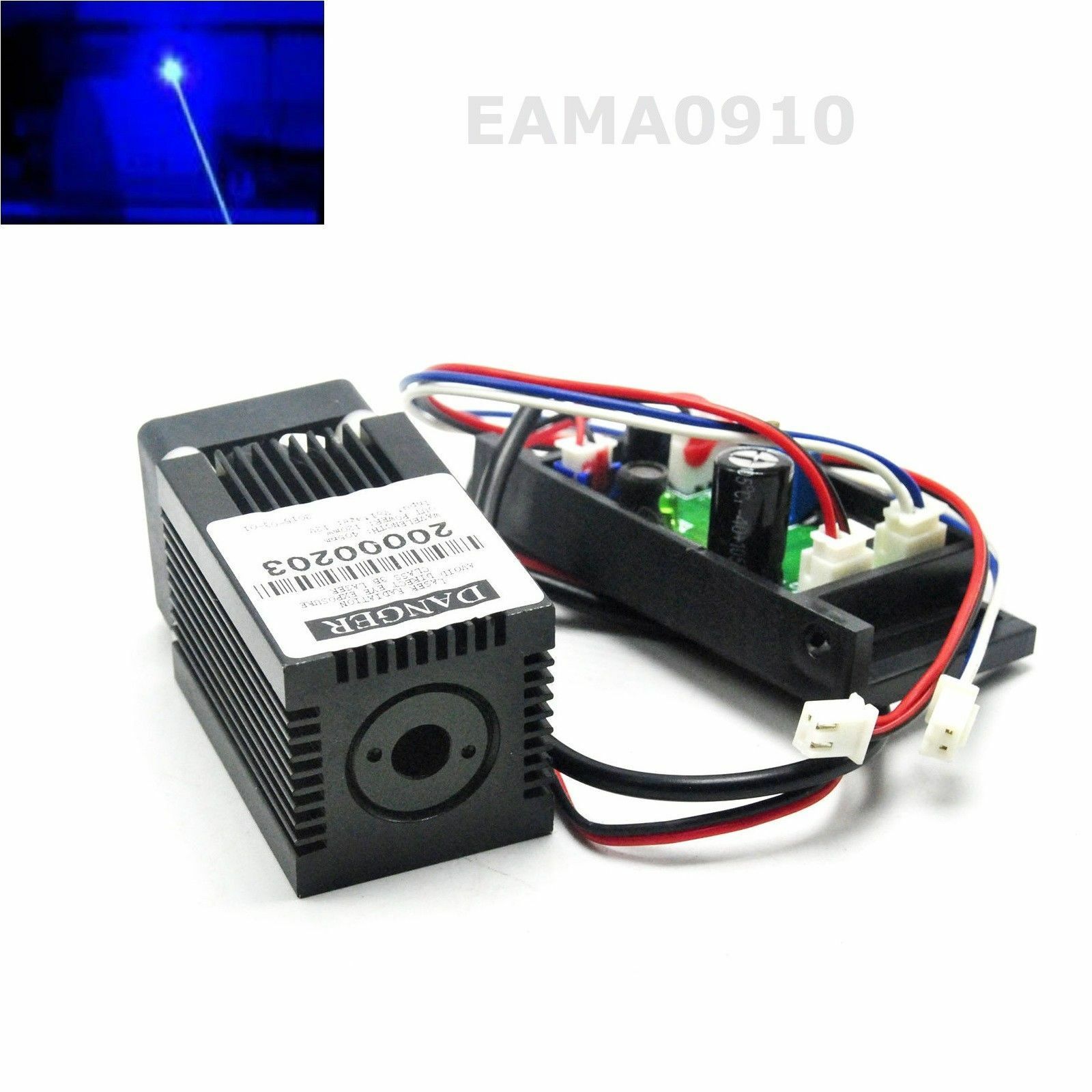 Diode Laser Module - 445nm 450nm 300mW 12V Blue Dot