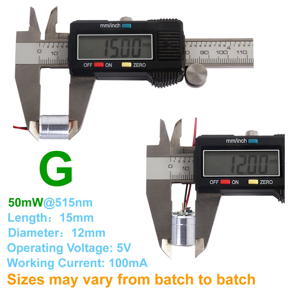 Φ12x15mm DC 5V Red-100mW Green - Diode Laser Module review and price