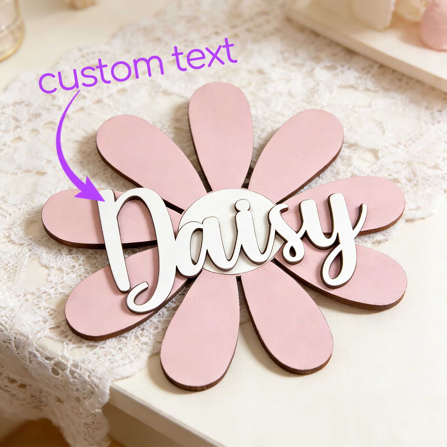 1pc Personalized Floral Wooden - Industrial Laser Table review and price